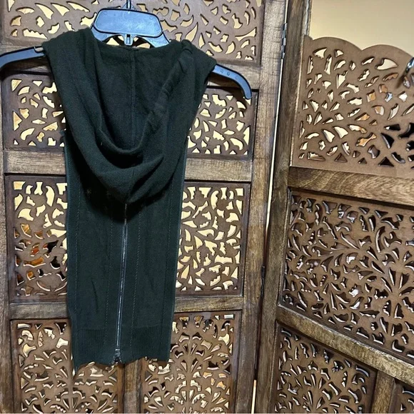 NEW Veronica Beard Cashmere Hoodie Dickey Merino Wool Loden Green Size 00-14 - Picture 3 of 3